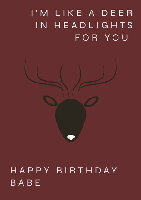 Romantic birthday card features deer silhouette with playful message, perfect for surprising loved ones on special occasions. Ideal for expressing love and affection in a heartfelt manner. Suitable for birthdays and romantic surprises.