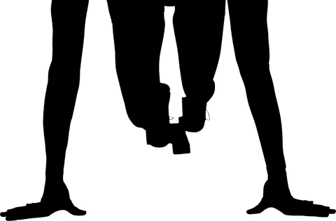 silhouette of female runner in starting blocks on transparent background - Download Free Stock Videos Pikwizard.com