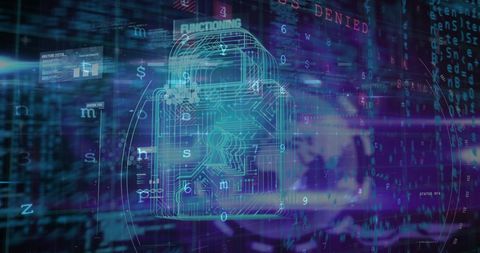Cybersecurity Concept with Digital Padlock and Code - Download Free Stock Images Pikwizard.com