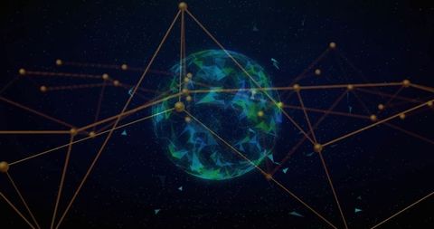 Global Connections and Data Network Around Rotating Globe - Download Free Stock Images Pikwizard.com