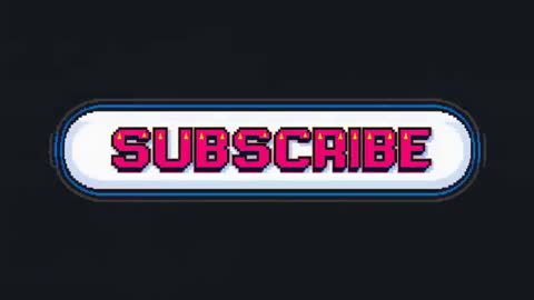 Flickering 8-Bit Subscribe Button with Glitch Scanline and Sparkle Animation