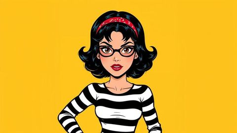 Stylish Woman with Glasses and Striped Top