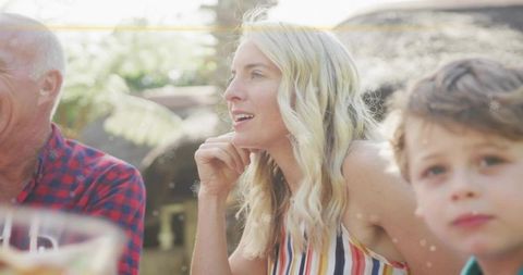 Family Gathering Outdoors with Multi-Generational Bonding