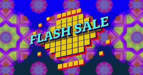 Flash Sale Promotion with Retro Design and Colorful Background - Download Free Stock Images Pikwizard.com