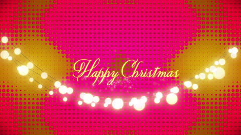 Festive Glowing Lights with Happy Christmas Message