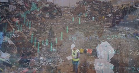 Business analytics overlay on industrial junkyard