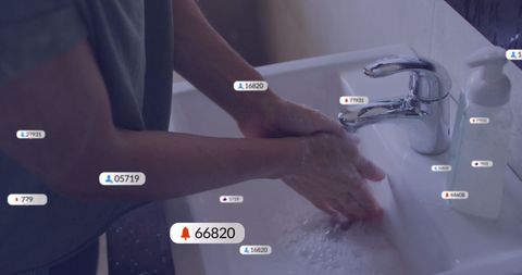Digital influence: wash hands concepts with social media icons