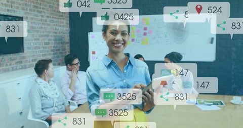 Confident Businesswoman Leading Creative Meeting with Colleagues