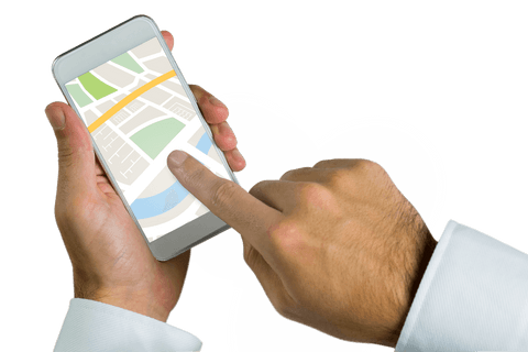 transparent phone navigation with map app in hand - Download Free Stock Videos Pikwizard.com
