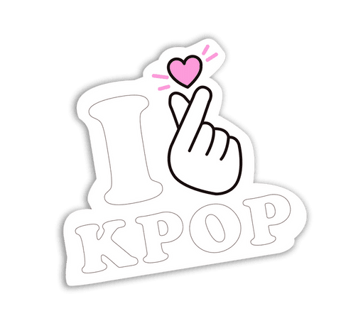 i love kpop finger heart transparent sticker design - Download Free Stock Videos Pikwizard.com