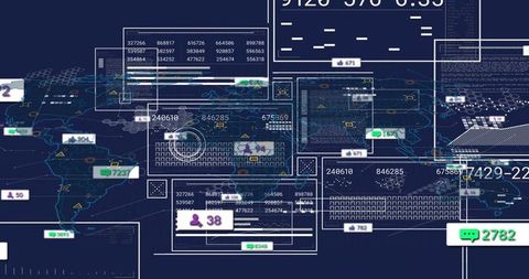 Global Cyber Network Dashboard Displaying Real-Time Data Streams and Interactive UI