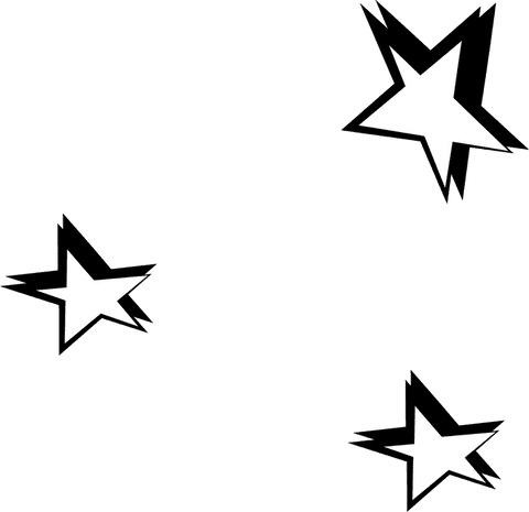 Stylized Trio of Stars with Black Jagged Outlines on Transparent Background - Download Free Stock Videos Pikwizard.com