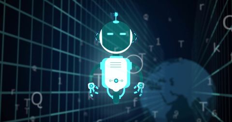 Futuristic Robot with Digital Code and Binary Background - Download Free Stock Images Pikwizard.com