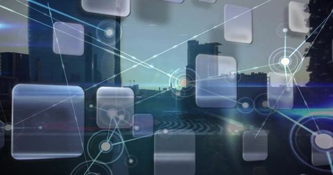 Digital Connectivity Over Urban Cityscape Background - Download Free Stock Images Pikwizard.com