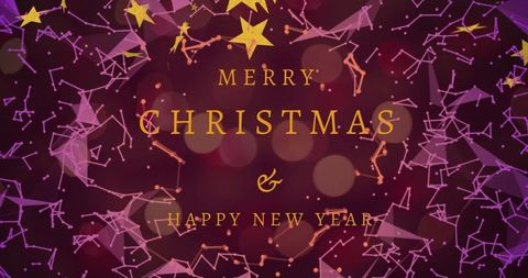 Elegant Christmas and New Year Greeting Card With Constellation Design