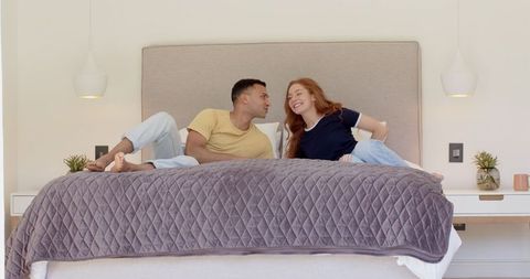 Joyful Couple Celebrating Pregnancy at Home