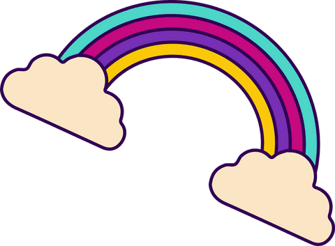 colorful transparent rainbow curving between soft clouds - Download Free Stock Videos Pikwizard.com