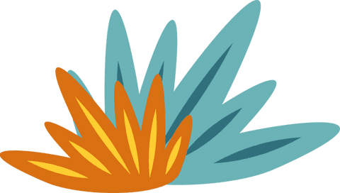 Vibrant abstract foliage clusters on transparent background
