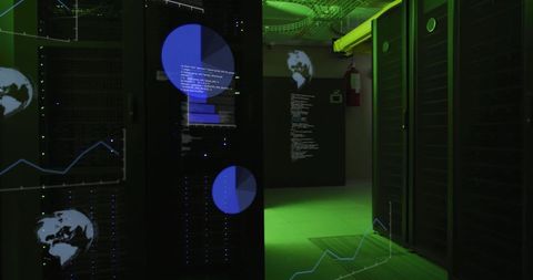 Global Data Networking in Secure Server Room - Download Free Stock Images Pikwizard.com