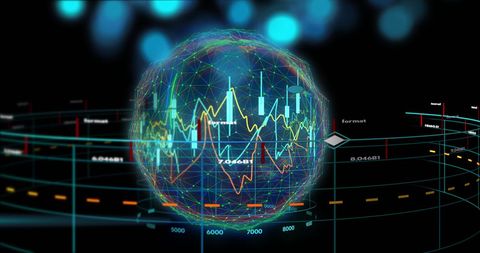 Digital Globe with Financial Data Visualization - Download Free Stock Images Pikwizard.com
