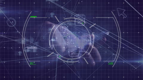 Digital HUD Projection with Financial Data and Graphs Overlay
