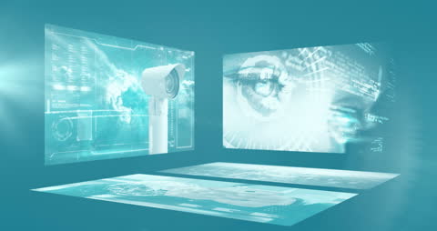 Cybersecurity Interface Animation with Digital Screens