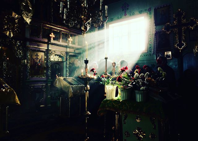 Sunlight Streaming Through Window in Orthodox Church - Download Free Stock Photos Pikwizard.com