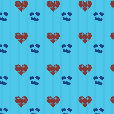 Geometric Red Hearts and Blue Bricks Pattern on Transparent Background - Download Free Stock Videos Pikwizard.com