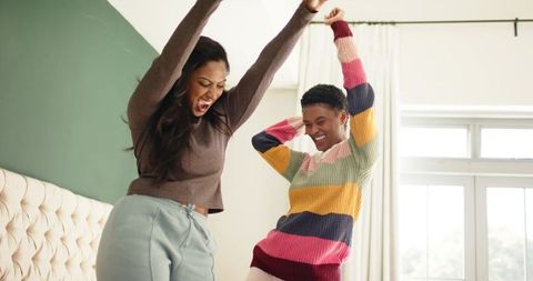 Diverse Female Friends Cheering, Celebrating friendship and Joy