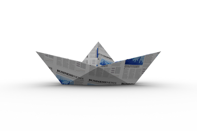 Transparent Origami Paper Boat with Business Newspaper Design - Download Free Stock Videos Pikwizard.com