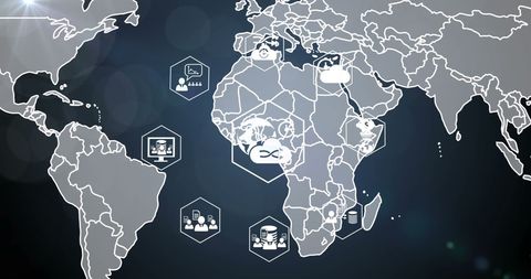 Global Network Connections Concept with World Map Overlay - Download Free Stock Images Pikwizard.com