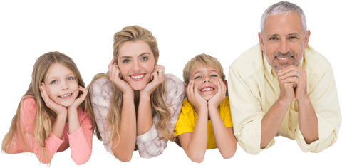 Happy Family Lying Down Smiling Transparent Background