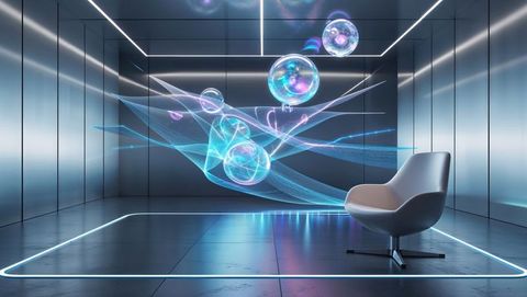 Futuristic Interactive Holographic Interface in Modern Tech Lab - Download Free Stock Images Pikwizard.com