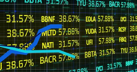 Blue Graphs Over Stock Market Data on Digital Screen - Download Free Stock Images Pikwizard.com