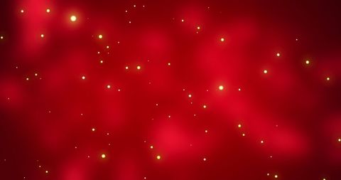 Festive Bokeh Lights on Vibrant Red Background