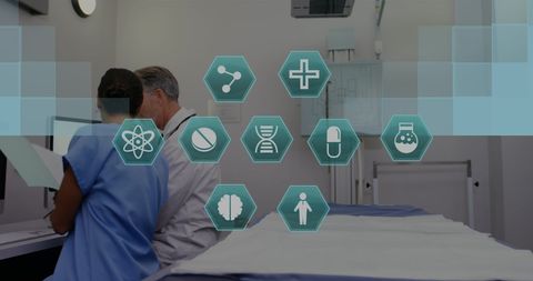 Medical team engaging with cutting-edge research and technology