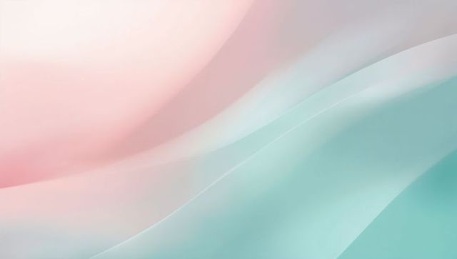 Pastel flowing translucent waves layered gradient backdrop for calm branding and wellness