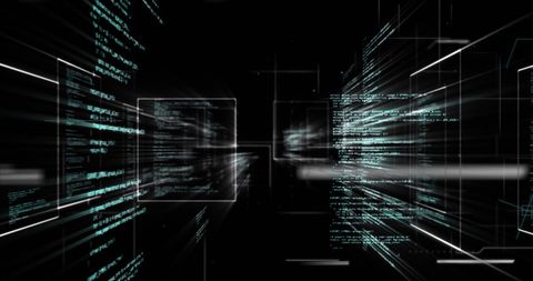 Digital Data Streams Flowing Across Dark Background - Download Free Stock Images Pikwizard.com