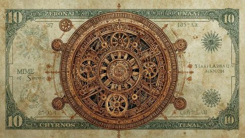 Steampunk Fantasy Currency with Intricate Gear Design