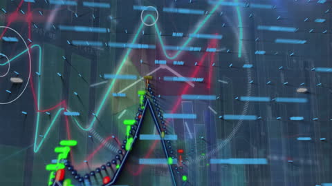 Futuristic Financial Data Interface in Modern Office Setting