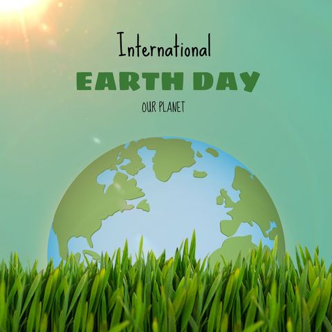 Earth Day Celebration with Globe on Grass Background - Download Free Stock Templates Pikwizard.com