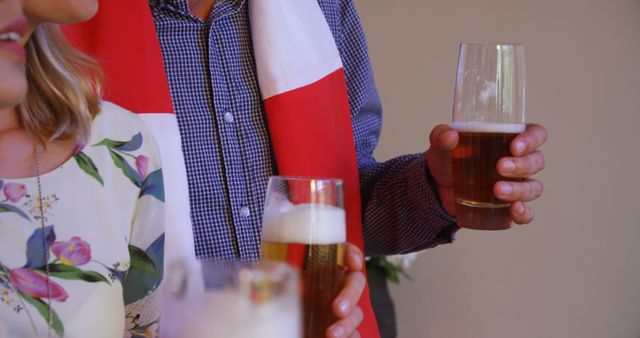 Couple Enjoying Beer in Social Atmosphere - Download Free Stock Images Pikwizard.com