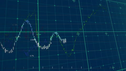 Dynamic Digital Graph with Financial Statistics on Grid Background