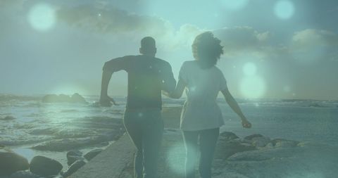 Happy African American Couple Enjoying Beach Getaway - Download Free Stock Images Pikwizard.com