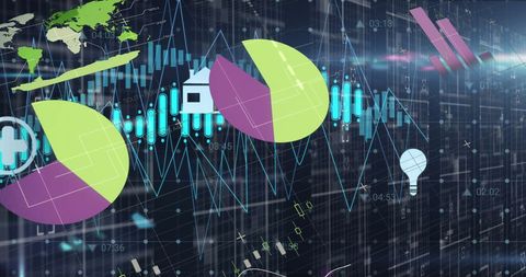 Futuristic Holographic Infographic with Financial Icons - Download Free Stock Images Pikwizard.com