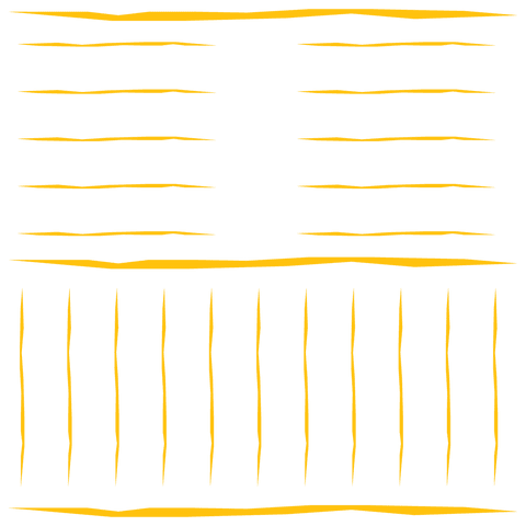 Modern yellow geometric lines on transparent background