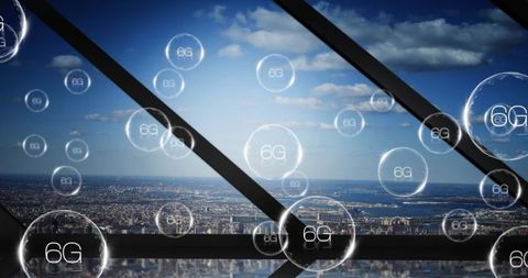 6G Wireless Communication Concept Over Urban Landscape