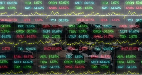 Animated Global Financial Data and Business Concept