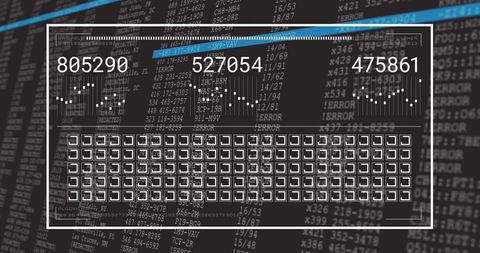 Futuristic Digital Interface With Codes and Matrix Display