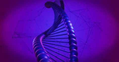 Close-up of Abstract Purple DNA Helix on Digital Background - Download Free Stock Images Pikwizard.com